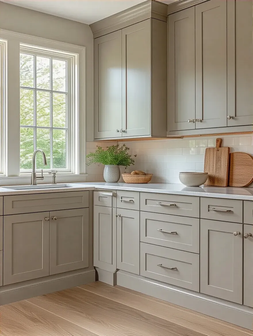 Portrait of updated kitchen cabinets with refreshed fronts