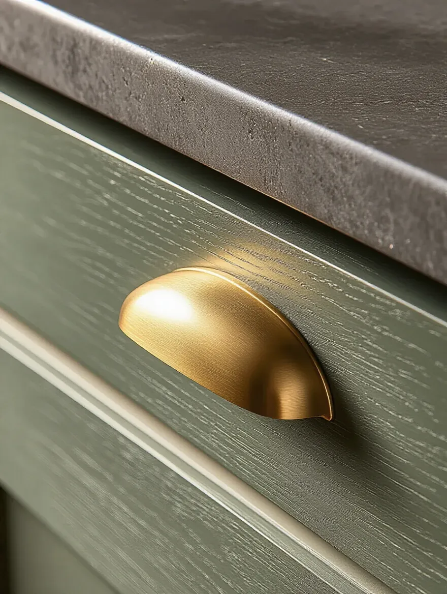 A detailed conceptual blueprint of a minimalist kitchen showing various functional zones and activity flow patterns, represented by abstract, glowing lines, set on a modern white kitchen island. The image represents a comprehensive kitchen lifestyle audit for optimal layout design.