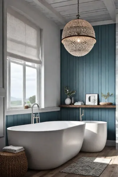 Ecofriendly bathroom with organic materials and stylish design