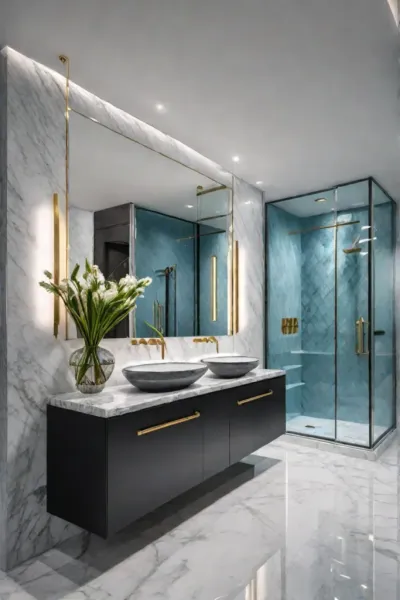 Sophisticated coastal elegance in a luxurious bathroom setting