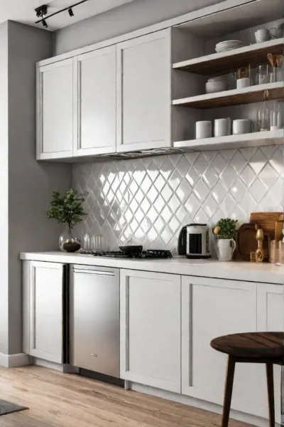 Glossy backsplash undercabinet lighting