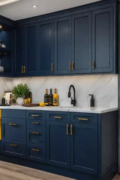 Bold kitchen design with matte black accents